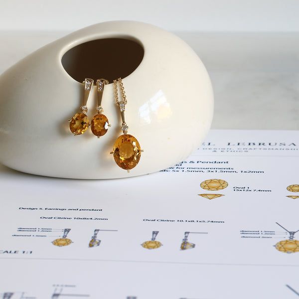 Radiate Warmth and Elegance with White Gold Citrine Earrings