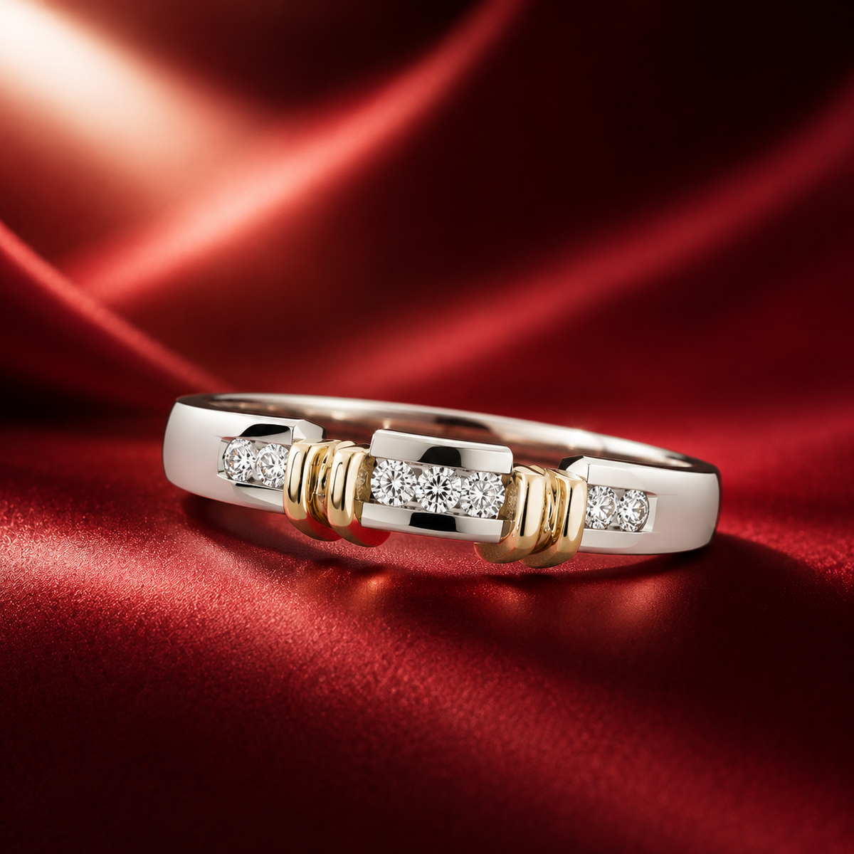 0.07 Ct FG/VVS1 Channel Set Diamond Wedding–Engagement Band