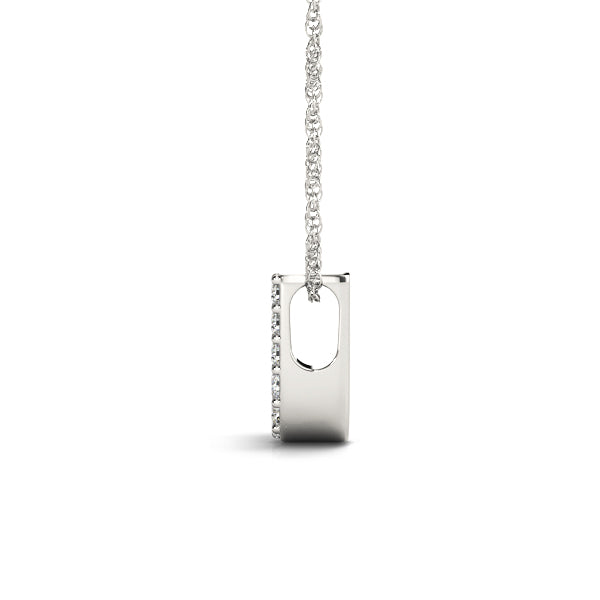 0.04 Ct 14K White Gold Lab Grown Diamond Letter J Pendant Necklace With Gold Plated Sterling Silver Chain