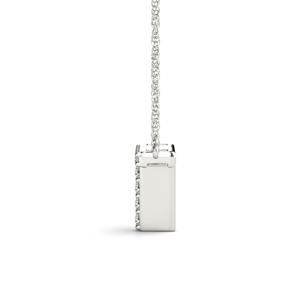 0.04 Ct 14K White Gold Lab Grown Diamond Letter T Pendant Necklace With Gold Plated Sterling Silver Chain