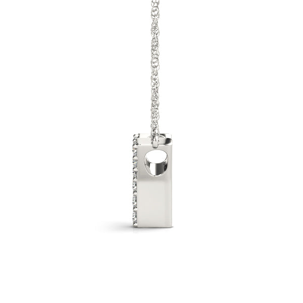 0.04 Ct 14K White Gold Lab Grown Diamond Letter Y Pendant Necklace With Gold Plated Sterling Silver Chain