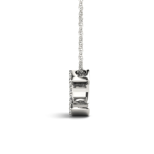 0.05 Ct 14K White Gold Lab Grown Diamond Letter C Pendant Necklace With Gold Plated Sterling Silver Chain