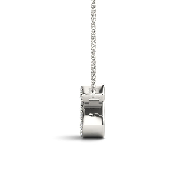 0.05 Ct 14K White Gold Lab Grown Diamond Letter S Pendant Necklace With Gold Plated Sterling Silver Chain