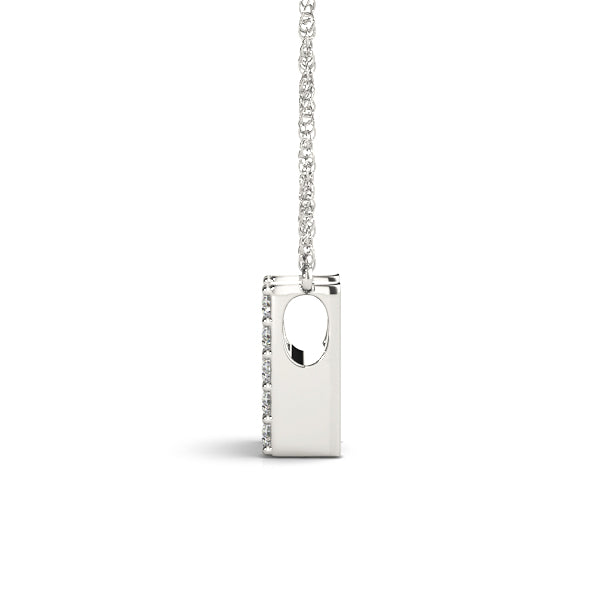 0.06 Ct 14K White Gold Lab Grown Diamond Letter H Pendant Necklace With Gold Plated Sterling Silver Chain