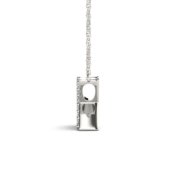 0.06 Ct 14K White Gold Lab Grown Diamond Letter K Pendant Necklace With Gold Plated Sterling Silver Chain
