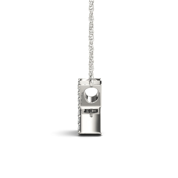 0.06 Ct 14K White Gold Lab Grown Diamond Letter X Pendant Necklace With Gold Plated Sterling Silver Chain