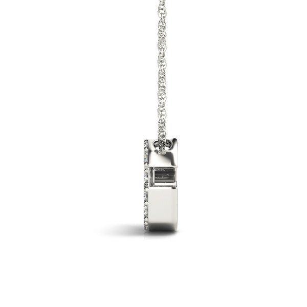 0.07 Ct 14K White Gold Lab Grown Diamond Letter G Pendant Necklace With Gold Plated Sterling Silver Chain
