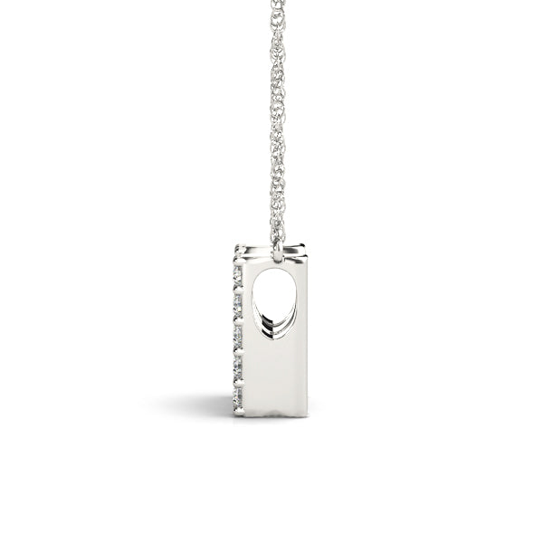 0.07 Ct 14K White Gold Lab Grown Diamond Letter N Pendant Necklace With Gold Plated Sterling Silver Chain