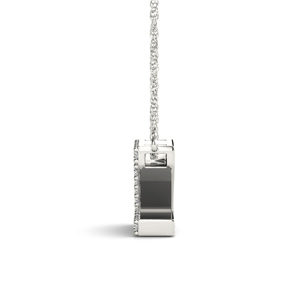 0.07 Ct 14K White Gold Lab Grown Diamond Letter Z Pendant Necklace With Gold Plated Sterling Silver Chain