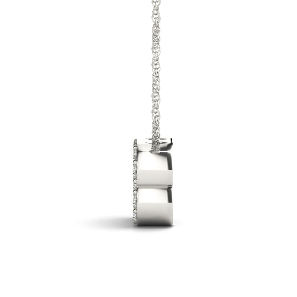 0.09 Ct 14K White Gold Lab Grown Diamond Letter B Pendant Necklace Sterling Silver Chain