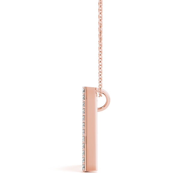 14K Gold Diamond Initial A Necklace Pendant with 0.16 Ct Lab Grown Diamonds
