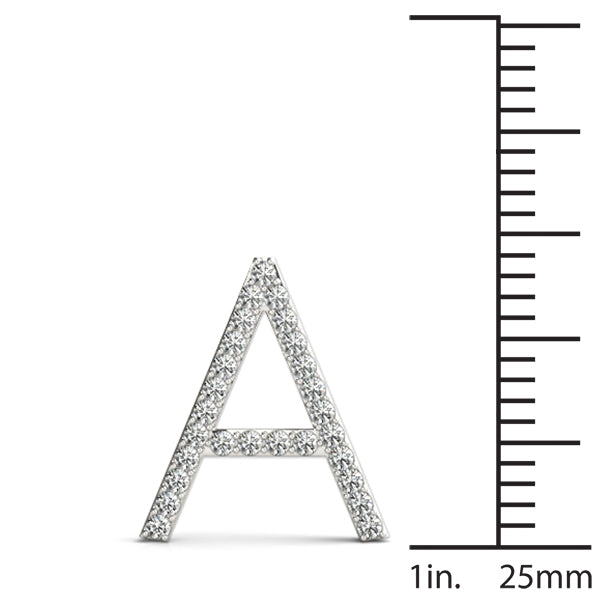 14K Gold Diamond Initial A Necklace Pendant with 0.16 Ct Lab Grown Diamonds