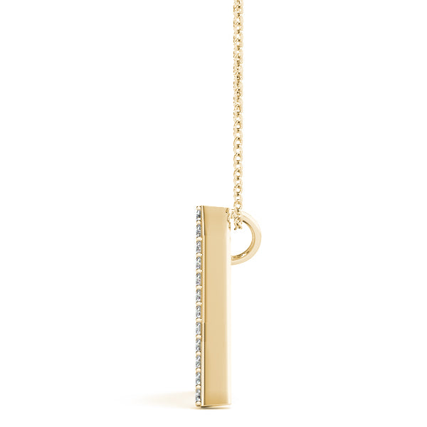 14K Gold Diamond Initial A Necklace Pendant with 0.16 Ct Lab Grown Diamonds