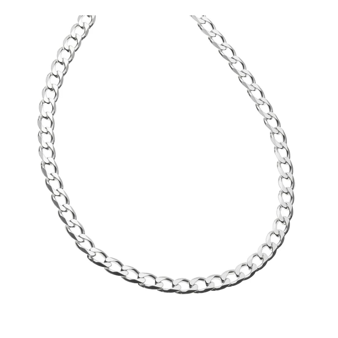 18" Classic Cuban Curb Chain Necklace in 925 Sterling Silver – Unisex Statement Chain