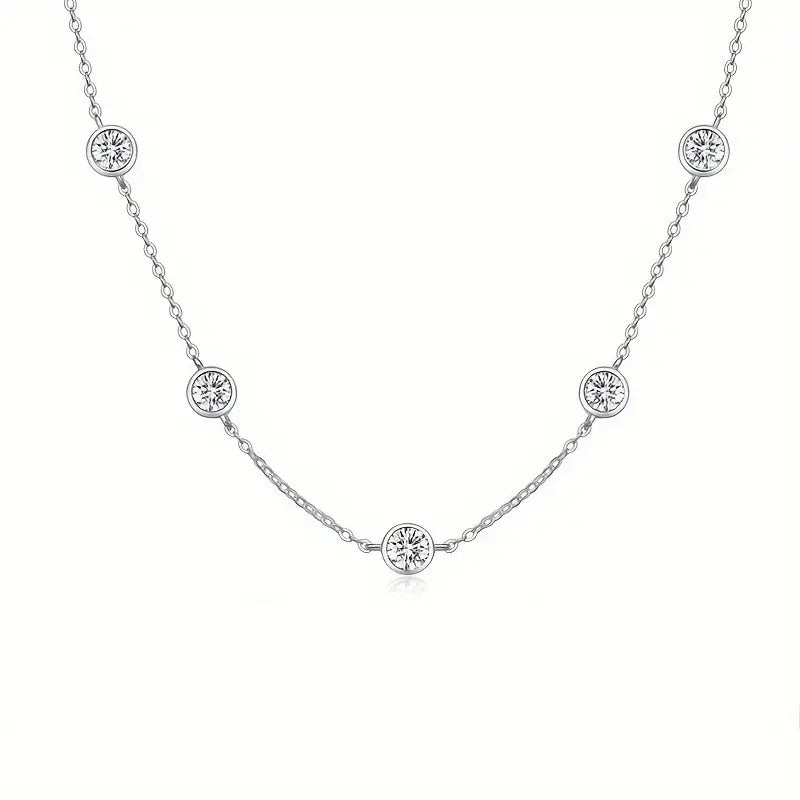 Elegant Bezel Set Diamond Necklace – Dainty Chain Style