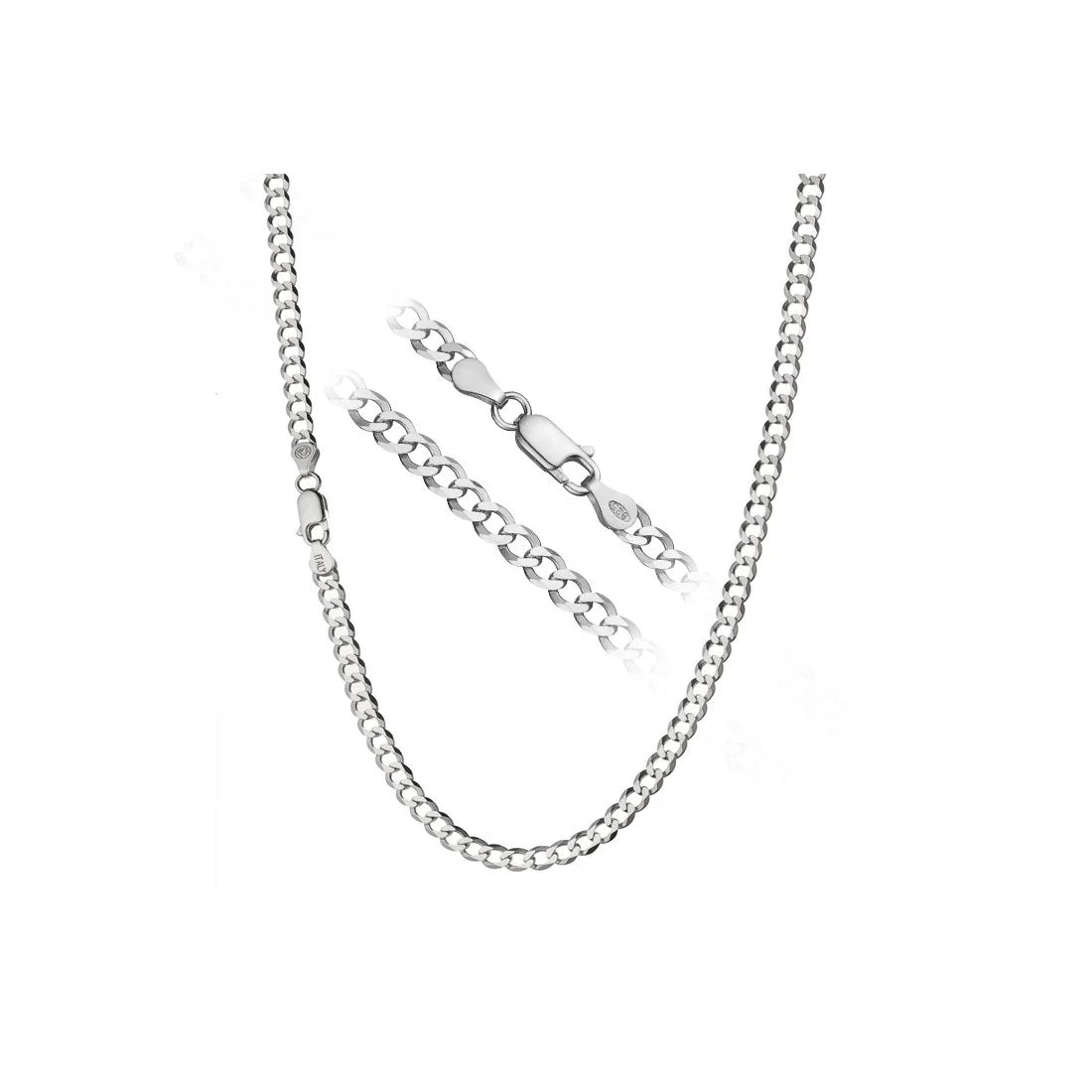 17" Classic Cuban Curb Chain Necklace in 925 Sterling Silver – Unisex Statement Chain