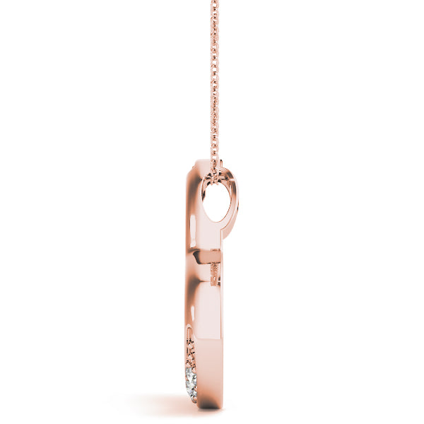 1/10 Ct Heart Pendant FG/VVS1 Diamond Chain Necklace In 14K Gold
