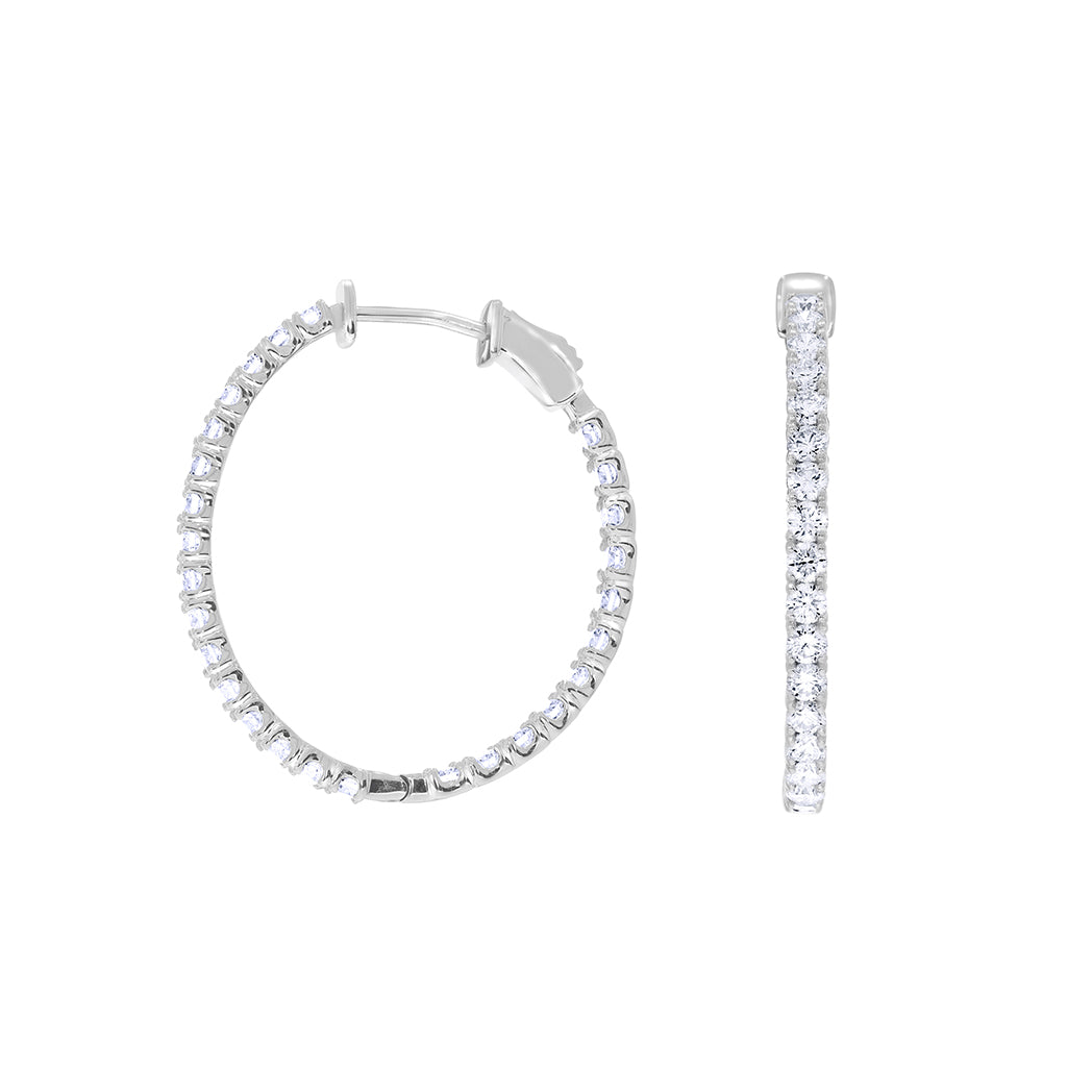 1.00 CT Lab Grown Diamond Huggie Hoop Earrings in 14K Gold