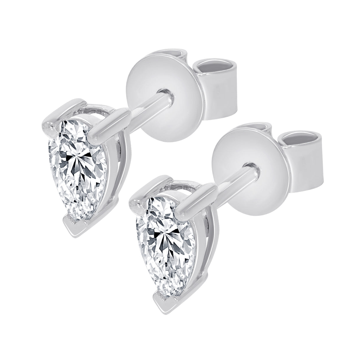1.00 Ct Pear-Shaped Diamond Stud Earrings in 14K Gold