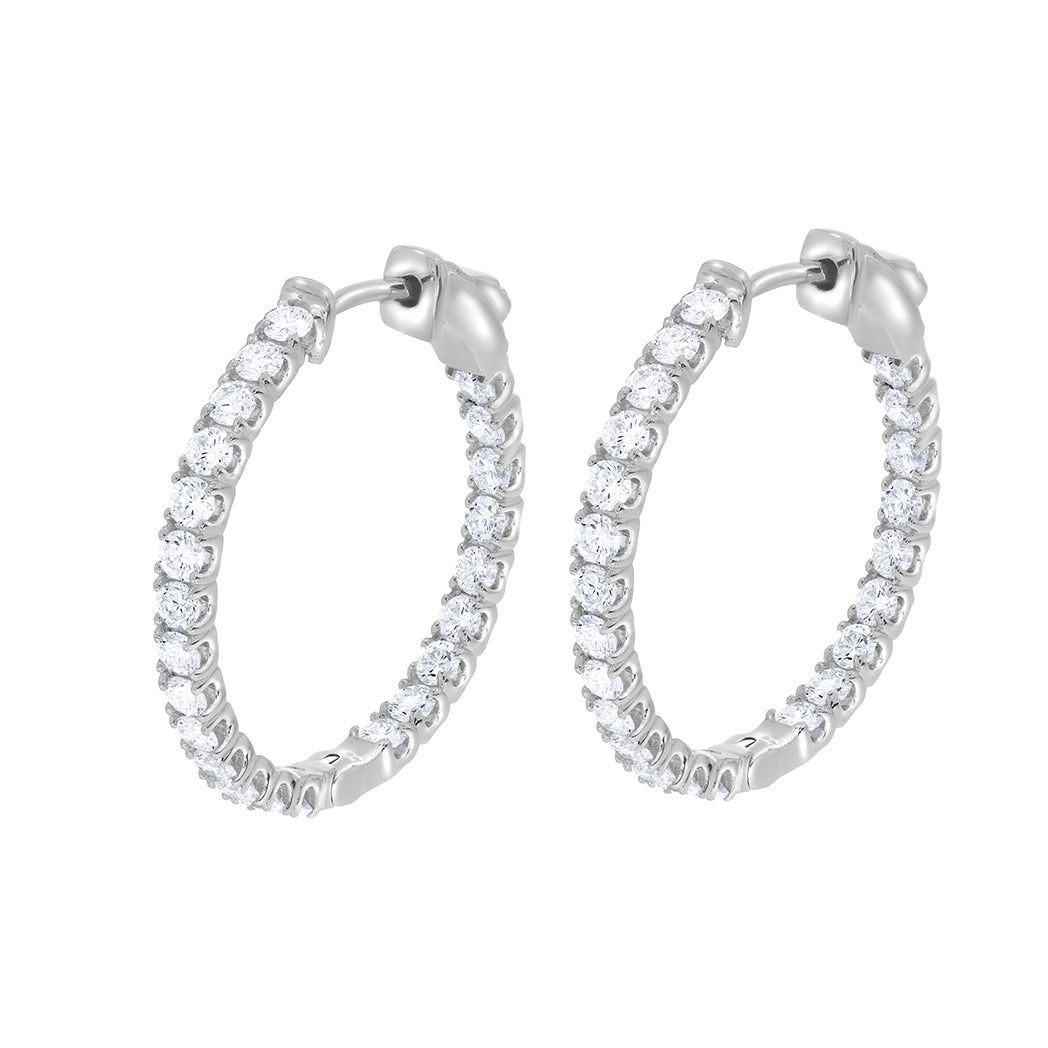 1.02 CT Lab Grown Diamond Inside-Outside Hoop Earrings in 14K Gold