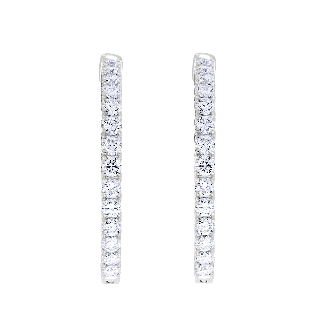 1.02 CT Lab Grown Diamond Inside-Outside Hoop Earrings in 14K Gold