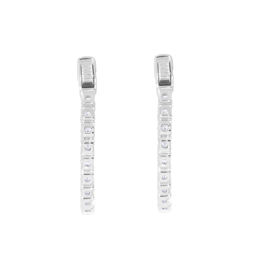1.02 CT Lab Grown Diamond Inside-Outside Hoop Earrings in 14K Gold
