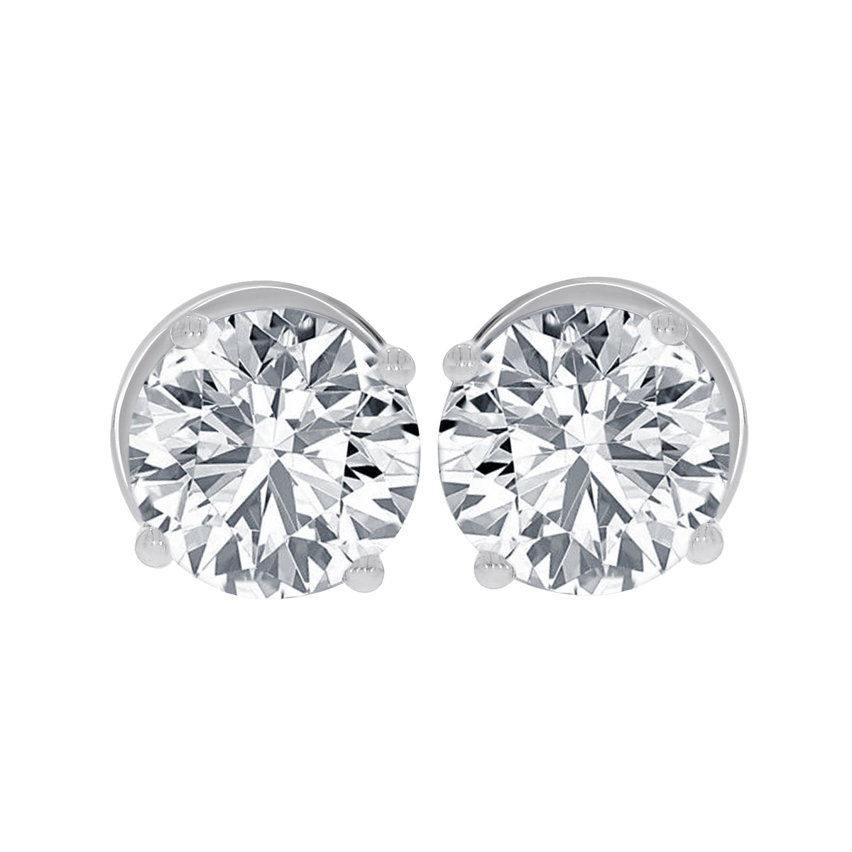 1.02 Ct Round Diamond Stud Earrings in 14K Gold