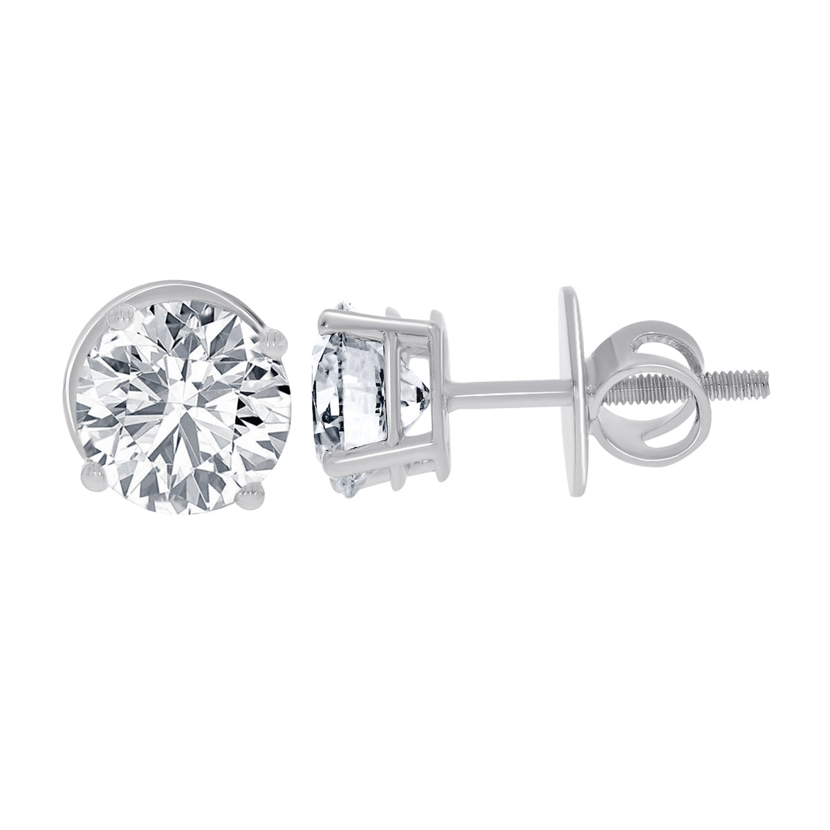 1.02 Ct Round Diamond Stud Earrings in 14K Gold