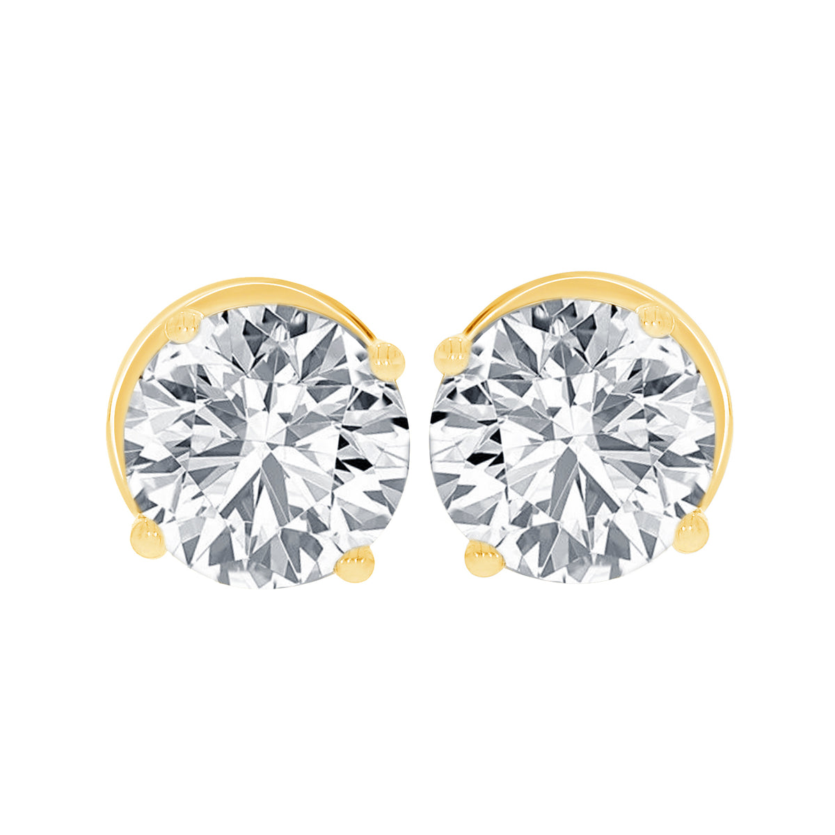 1.02 Ct Round Diamond Stud Earrings in 14K Gold