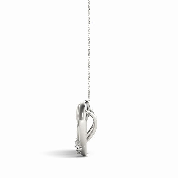 14K Gold 2 Row Heart Cluster Pendant with Lab Grown Diamonds