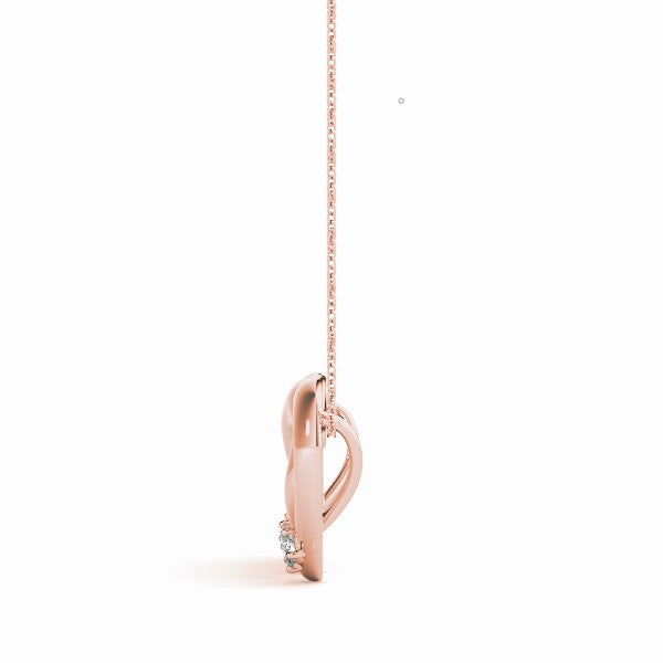 14K Gold 2 Row Heart Cluster Pendant with Lab Grown Diamonds