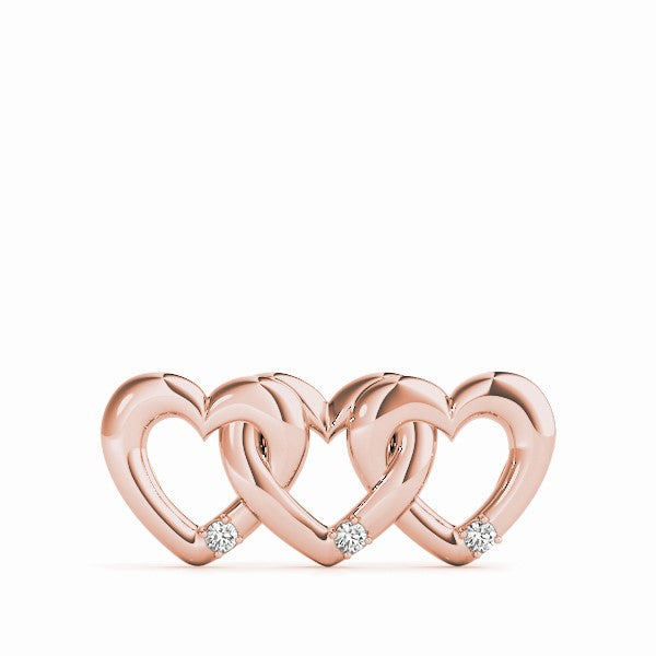 14K Gold 2 Row Heart Cluster Pendant with Lab Grown Diamonds