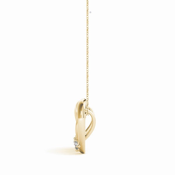 14K Gold 2 Row Heart Cluster Pendant with Lab Grown Diamonds