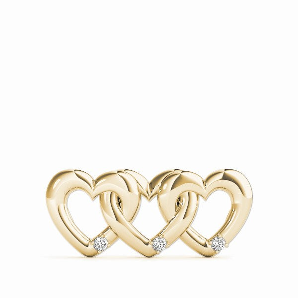 14K Gold 2 Row Heart Cluster Pendant with Lab Grown Diamonds