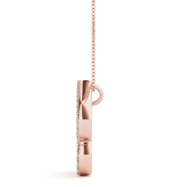 14K Gold Diamond Initial B Necklace Pendant with 0.17 Ct Lab Grown Diamonds