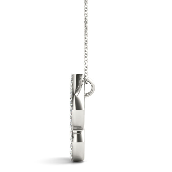 14K Gold Diamond Initial B Necklace Pendant with 0.17 Ct Lab Grown Diamonds