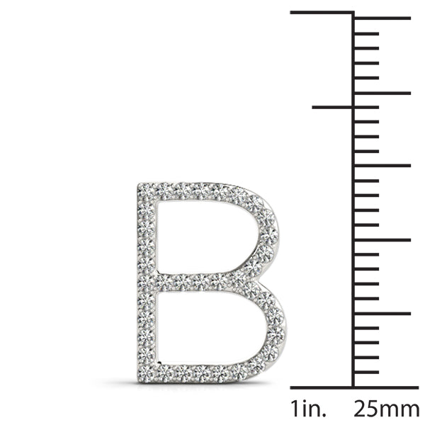 14K Gold Diamond Initial B Necklace Pendant with 0.17 Ct Lab Grown Diamonds