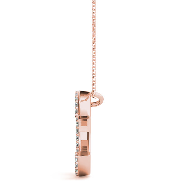14K Gold Diamond Initial C Necklace Pendant with 0.15 Ct Lab Grown Diamonds