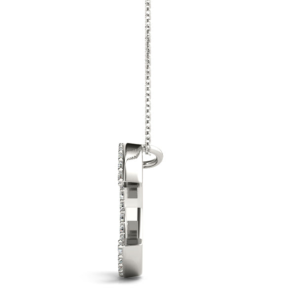 14K Gold Diamond Initial C Necklace Pendant with 0.15 Ct Lab Grown Diamonds