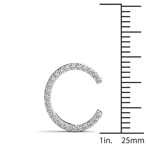 14K Gold Diamond Initial C Necklace Pendant with 0.15 Ct Lab Grown Diamonds