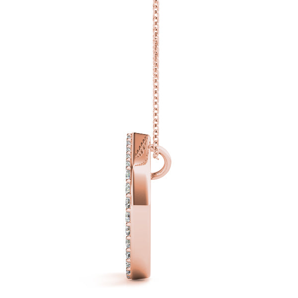 14K Gold Diamond Initial D Necklace Pendant with 0.17 Ct Lab Grown Diamond