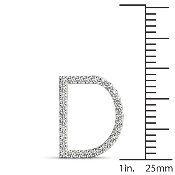 14K Gold Diamond Initial D Necklace Pendant with 0.17 Ct Lab Grown Diamond