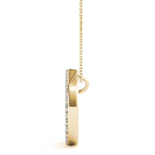 14K Gold Diamond Initial D Necklace Pendant with 0.17 Ct Lab Grown Diamond
