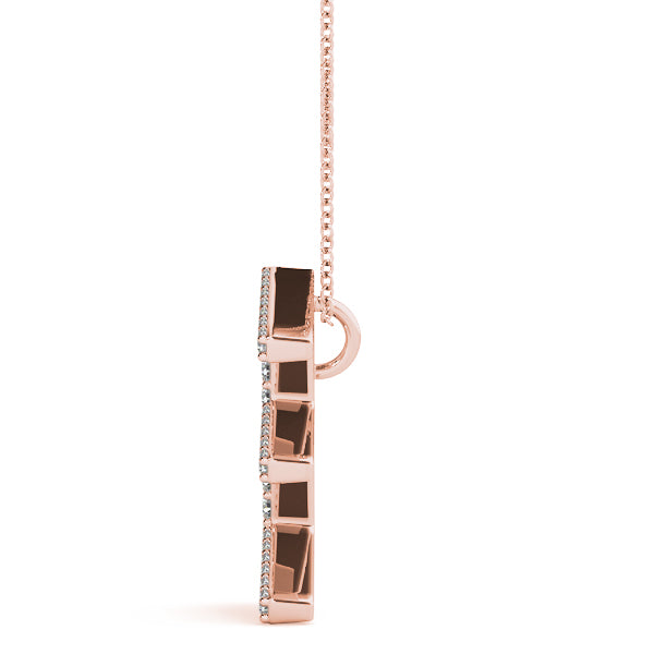 14K Gold Diamond Initial E Necklace Pendant with 0.16 Ct Lab Grown Diamonds