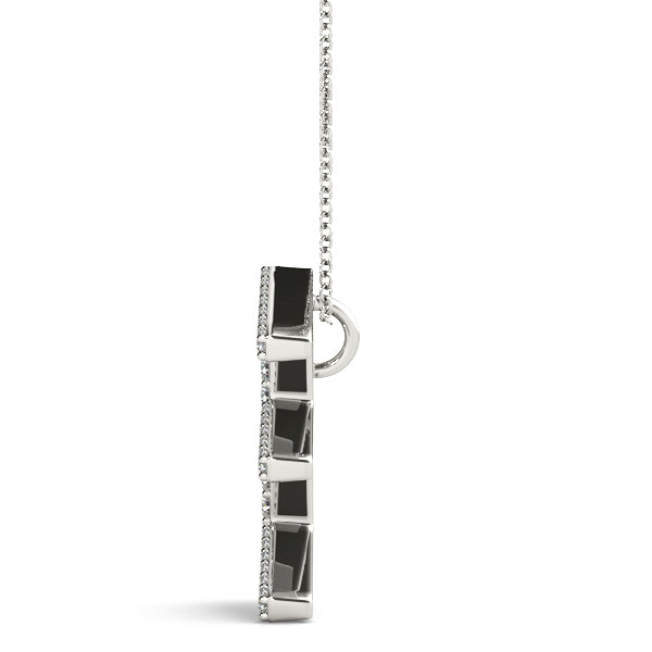 14K Gold Diamond Initial E Necklace Pendant with 0.16 Ct Lab Grown Diamonds