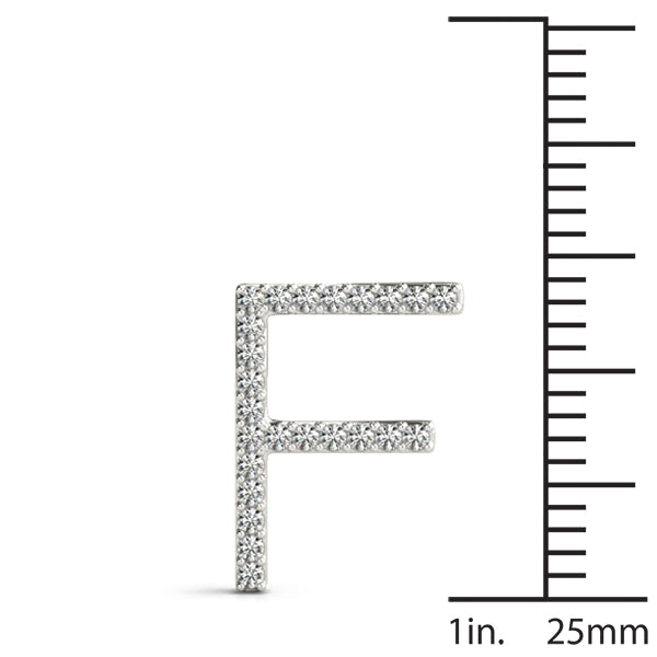 14K Gold Diamond Initial F Necklace Pendant with 0.14 Ct Lab Grown Diamonds