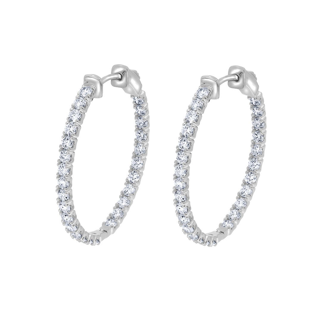 2.00 CT Lab Grown Diamond Huggie Hoop Earrings in 14K Gold