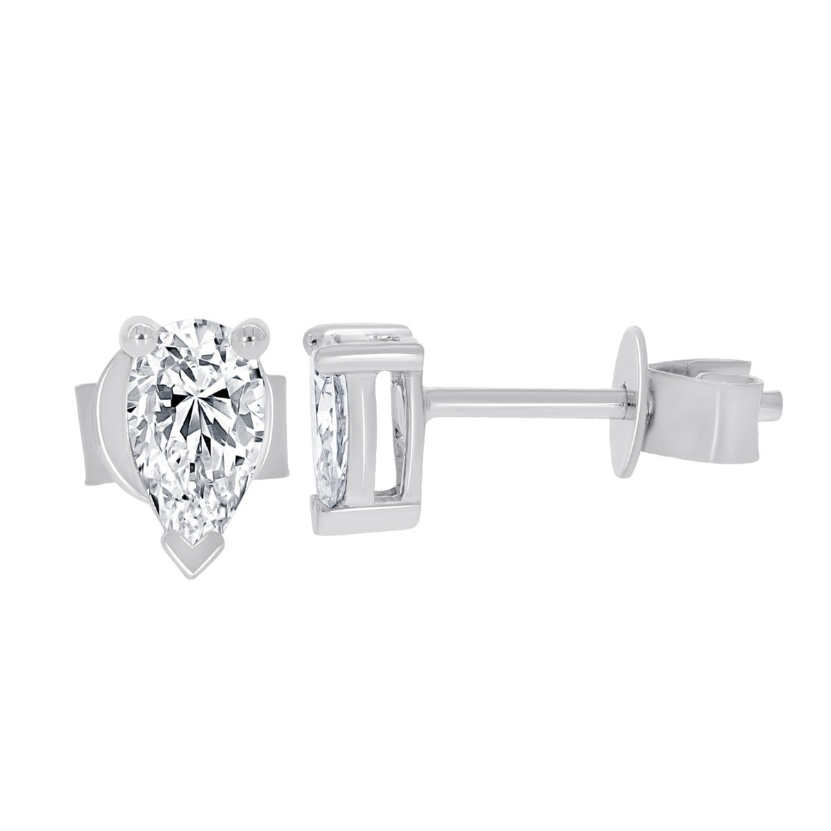 2.00 Ct Pear-Shaped Diamond Stud Earrings in 14K Gold