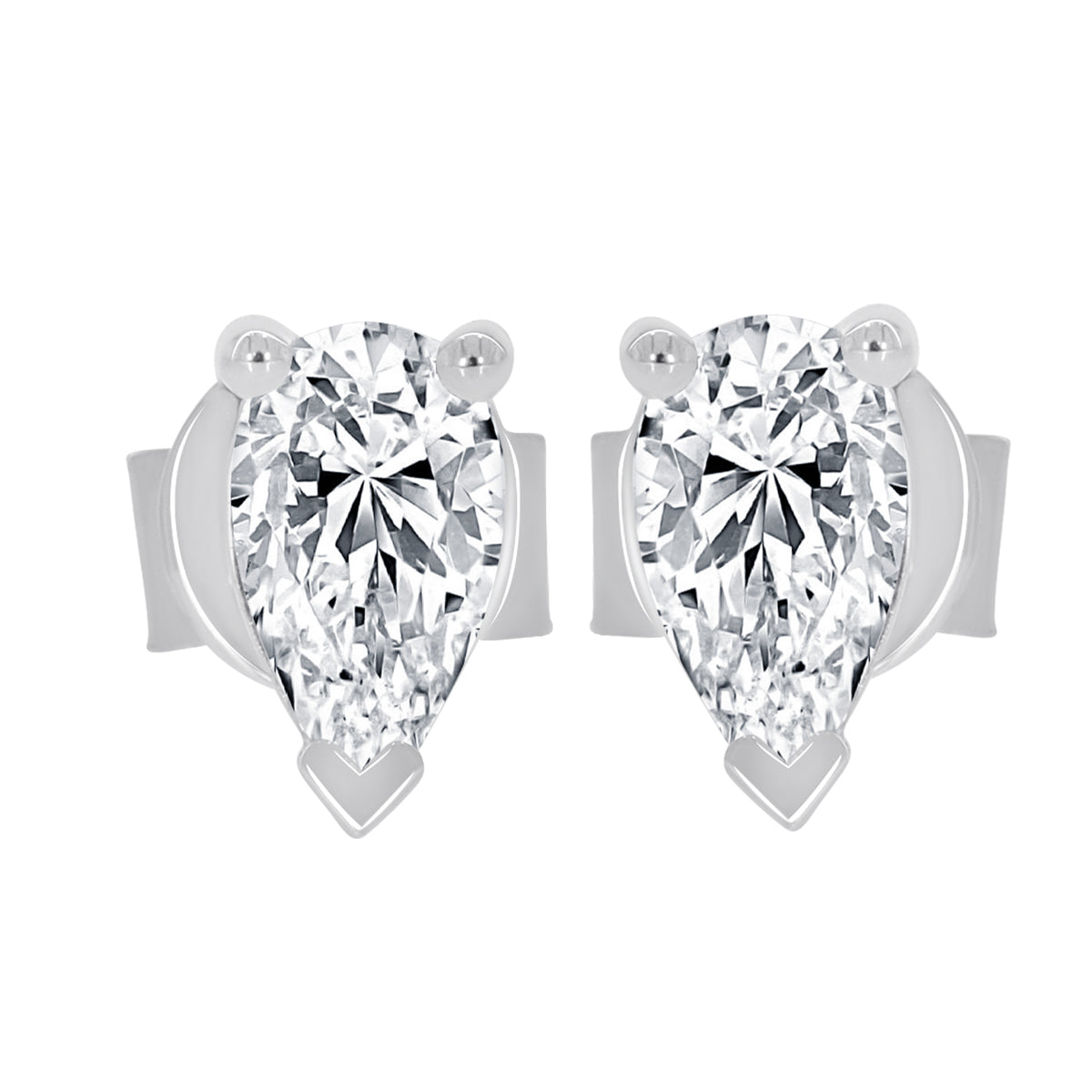 2.00 Ct Pear-Shaped Diamond Stud Earrings in 14K Gold