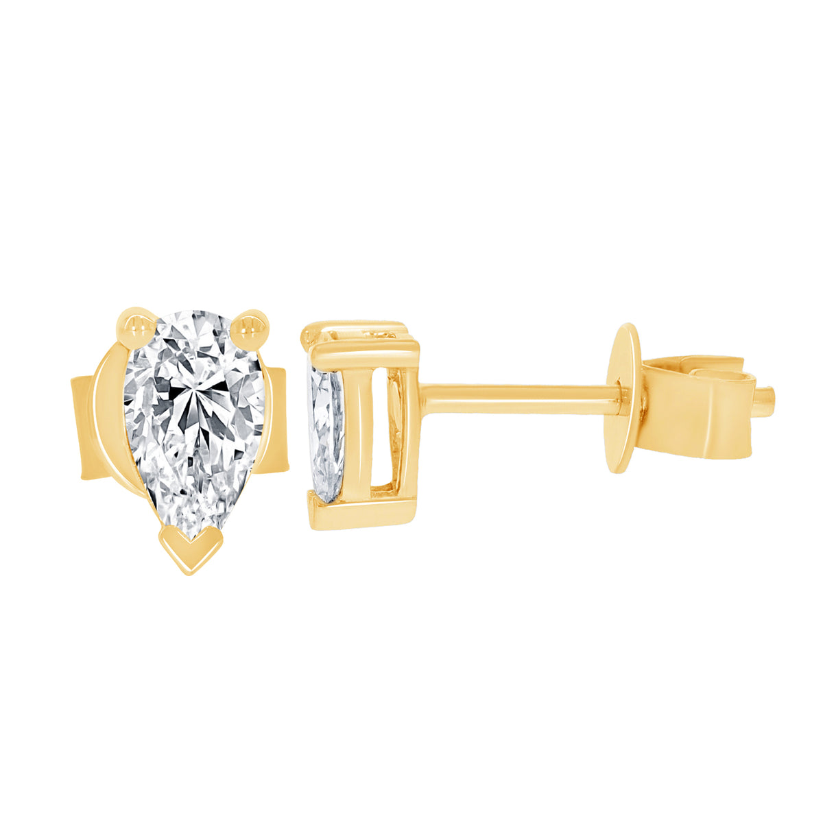 2.00 Ct Pear-Shaped Diamond Stud Earrings in 14K Gold